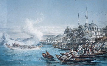 Istanbul boats Amadeo Preziosi Neoclassicism Romanticism Araber Oil Paintings